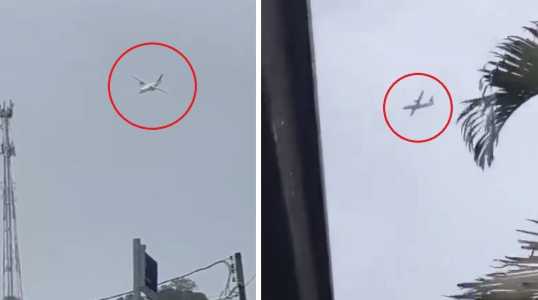 Foto mostra queda de avião em São Paulo