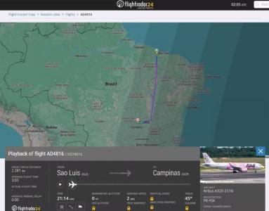 Avião que saiu de São Luís a caminho de Campinas realizou uma 'curva brusca' ao pousar em Brasília após suspeita de bomba.