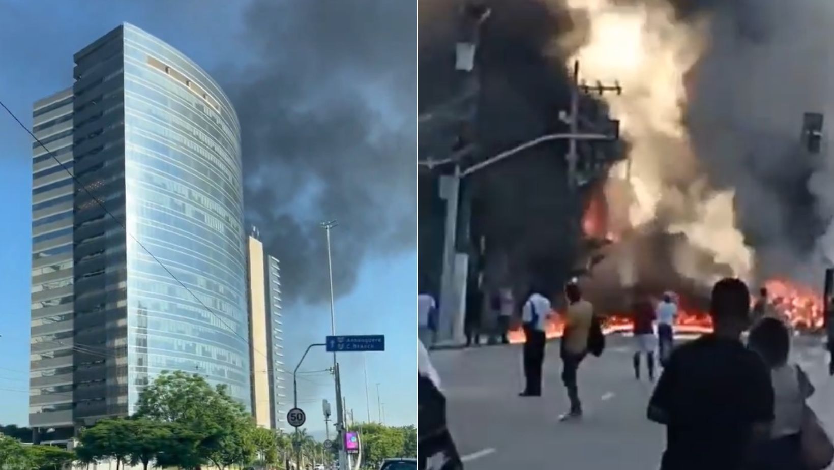Avião de pequeno porte que caiu em avenida de SP deixa 2 mortos e feridos