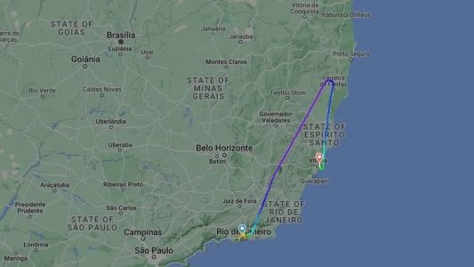 Avião precisou desviar rota até o aeroporto de Vitória, no Espírito Santo