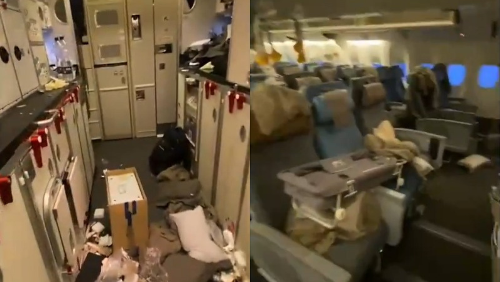 Vídeo mostra avião após forte turbulência que matou uma pessoa e deixou vários feridos