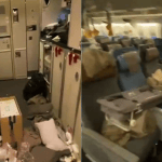 Vídeo mostra avião após forte turbulência que matou uma pessoa e deixou vários feridos