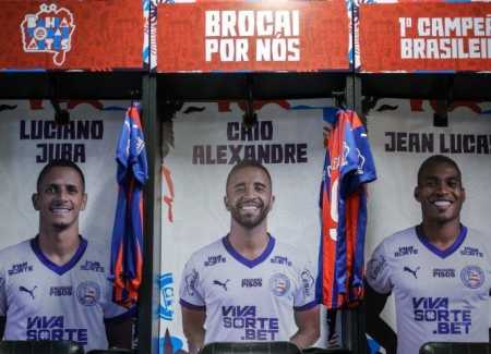 Vestiário do Bahia na Fonte Nova preparado para Bahia x Juventude, pelo Brasileirão 2025