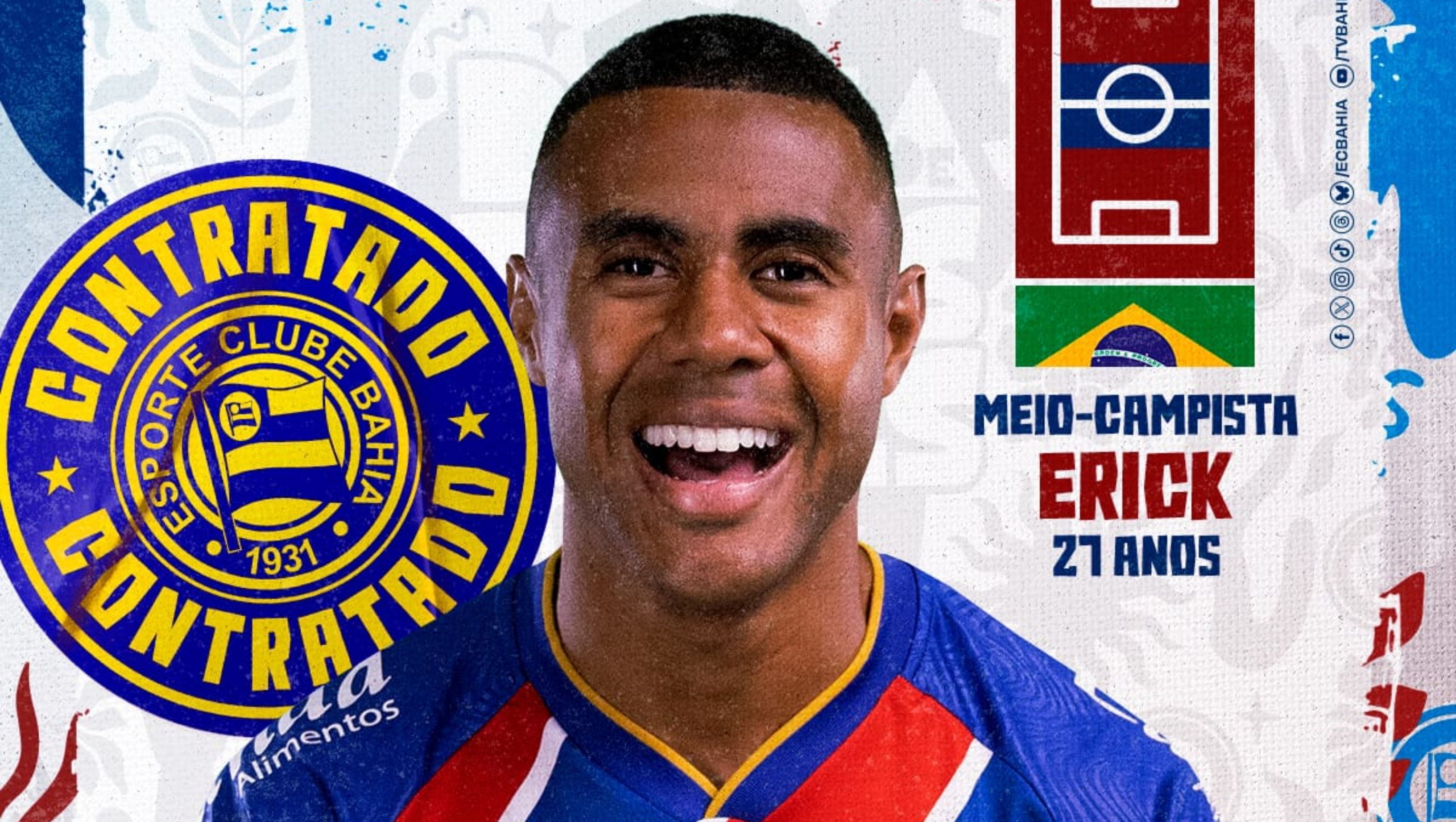 Bahia anuncia a contratação de Erick, ex-Athletico-PR