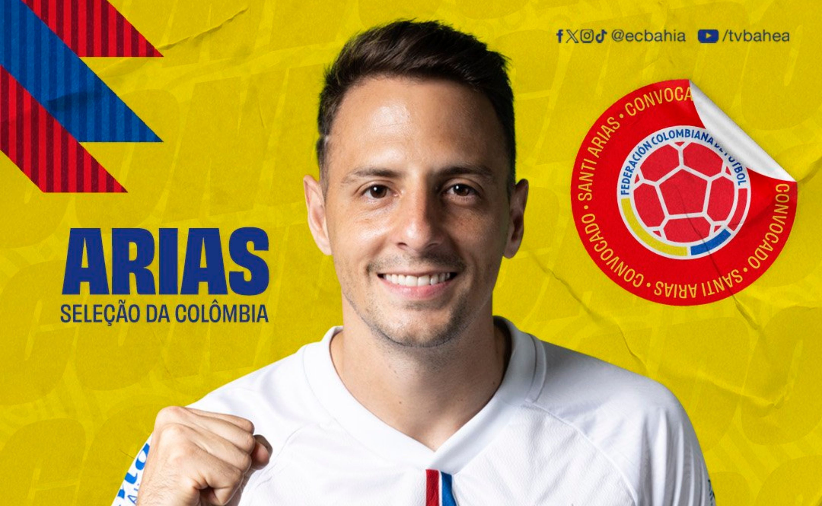 Santiago Arias, do Bahia, é convocado pela Seleção da Colômbia