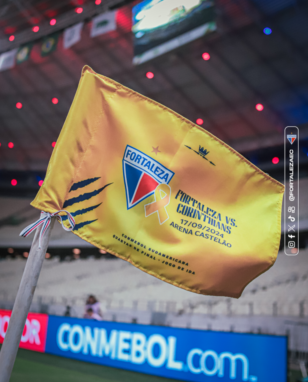 Fortaleza faz campanha do Setembro Amarelo em jogo contra o Corinthians