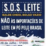 Produtores rurais e cooperativas se reúnem amanhã (28) para protestar contra a importação de leite  