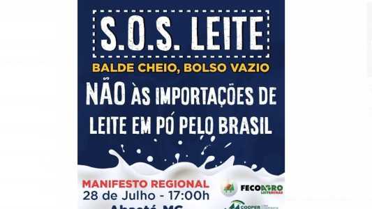 Banner do movimento convocando os produtores rurais