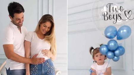 Bárbara Evans anuncia, ao lado do marido e da filhinha de apenas 1 ano de idade, que está grávida de gêmeos