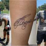 Jogadora do Atlético encontra Arana, mostra tatuagem de autógrafo e se emociona