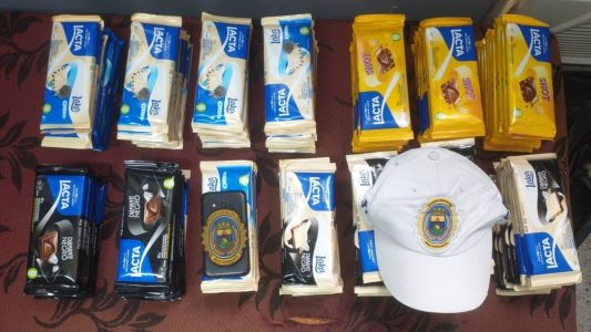 Barras de chocolate apreendidas