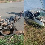Motociclista morre ao bater de frente com um carro, na BR-474, em Aimorés