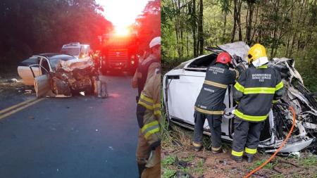 Fotos mostram veículos que se envolveram em acidente na BR-135, em Bocaiúva