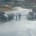 Acidente entre duas caminhonetes congestiona o trânsito na BR-381