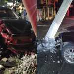 Motorista bate carro em poste que pega fogo na região Norte de BH