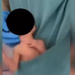 Recém-nascido colocado em bolso de jaleco para ‘dancinha’ em hospital segue internado