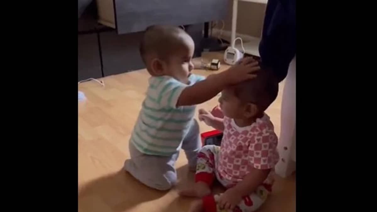 Vídeo: mãe raspa os cabelos de bebês gêmeas para evitar brigas com puxões