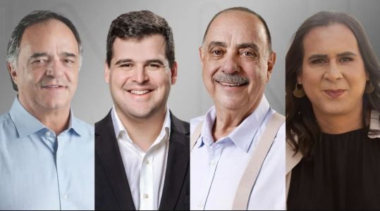 Na ordem: Mauro Tramonte (Republicanos), Bruno Engler (PL), Fuad Noman (PSD) e Duda Salabert (PDT)