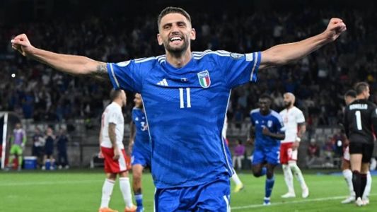 Berardi comemora gol pela Seleção Italiana na vitória sobre Malta