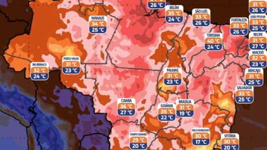 BH tem máxima de 30°C e 17°C