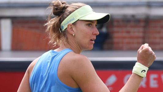 Bia Haddad Maia celebra vitória sobre Petra Kvitova WTA 500 de Queen's 2025