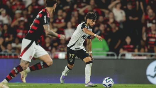 Biel, atacante do Atlético, em partida contra o Flamengo, pela Série A do Campeonato Brasileiro