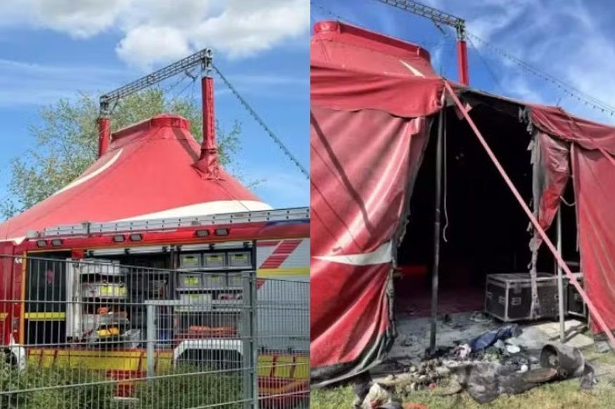 Fogo em ensaio de circo lotado de crianças deixa feridos