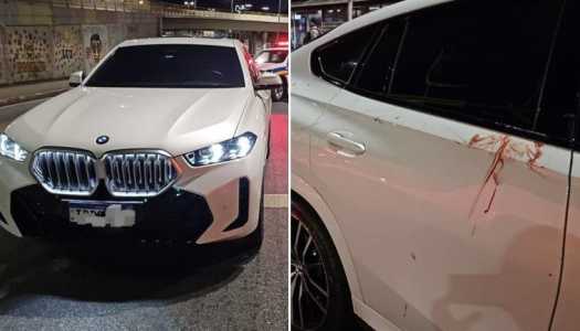 As vítimas estavam em uma BMW. O motorista teria perdido o controle da direção, invadiu a pista do Move e capotou.