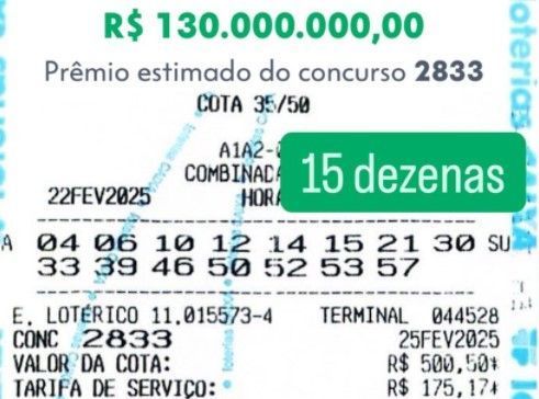 Mega-Sena de R$ 130 milhões: lotérica de BH faz bolão com jogo que custa R$ 25 mil