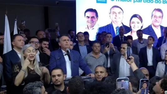 Bolsonaro discursou para apoiadores em evento do diretório estadual do PL em Minas Gerais