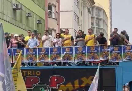 Bolsonaro participou de ato político ao lado do candidato do PL à Prefeitura de Juiz de Fora, Charlles Evangelista
