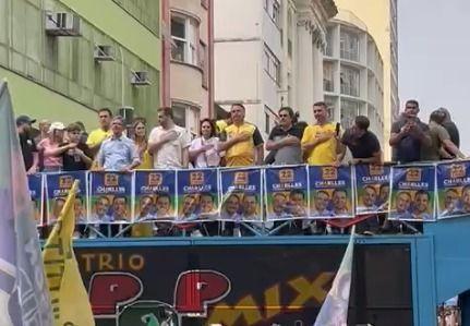 Bolsonaro participou de ato político ao lado do candidato do PL à Prefeitura de Juiz de Fora, Charlles Evangelista