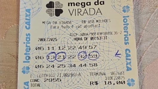 Aposta foi registrada no dia 20 de dezembro