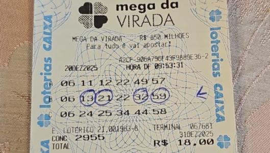 Aposta foi registrada no dia 20 de dezembro