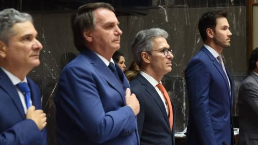 Bolsonaro recebeu homenagem de Romeu Zema na Assembleia Legislativa de Minas Gerais
