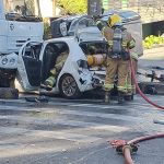 Batida entre caminhão e carros no bairro Buritis, em BH, mobiliza bombeiros