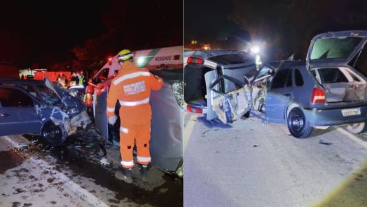 Um VW Gol e um Fiat Idea se envolveram no acidente na BR-491