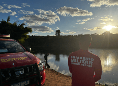 Buscas submersas foram realizadas e o corpo foi localizado há cinco metros de profundidade