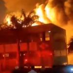 Bombeiros combatem há quase doze horas incêndio em indústria química na Zona Norte de SP