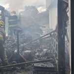 Após risco de explosão, incêndio em supermercado na MG-10 é controlado; veja imagens