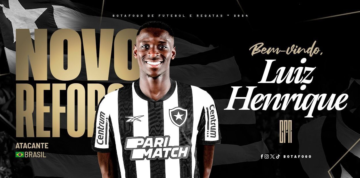 Botafogo anuncia contratação de Luiz Henrique com valor recorde no Brasil