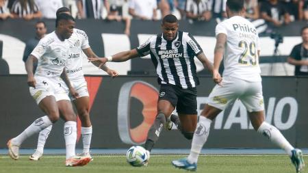 Botafogo e Santos ficaram no empate em 1 a 1 no Nilton Santos, neste domingo, pelo Brasileirão