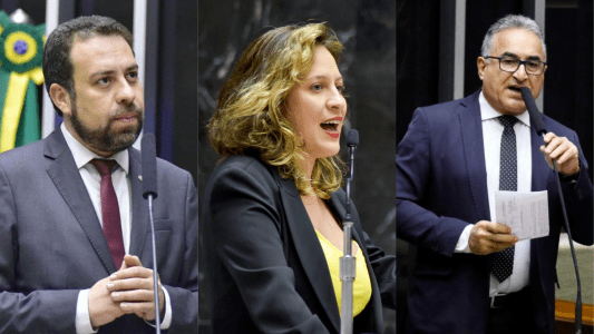 Montagem sobre fotos de Guilherme Boulos, Bella Gonçalves e Edmilson Rodrigues