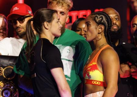 Encarada da irlandesa Katie Taylor e da porto-riquenha Amanda Serrano para luta em 11 de julho de 2025