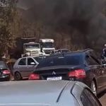 Vídeo: manifestação fecha BR-040 em Nova Lima