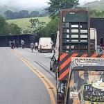 Carretas tombadas em rodovias de Minas interditam trânsito nesta quinta-feira; veja os pontos