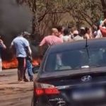 Vídeo: manifestantes ateiam fogo na BR-040 e interditam via