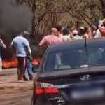 Vídeo: manifestantes ateiam fogo na BR-040 e interditam via