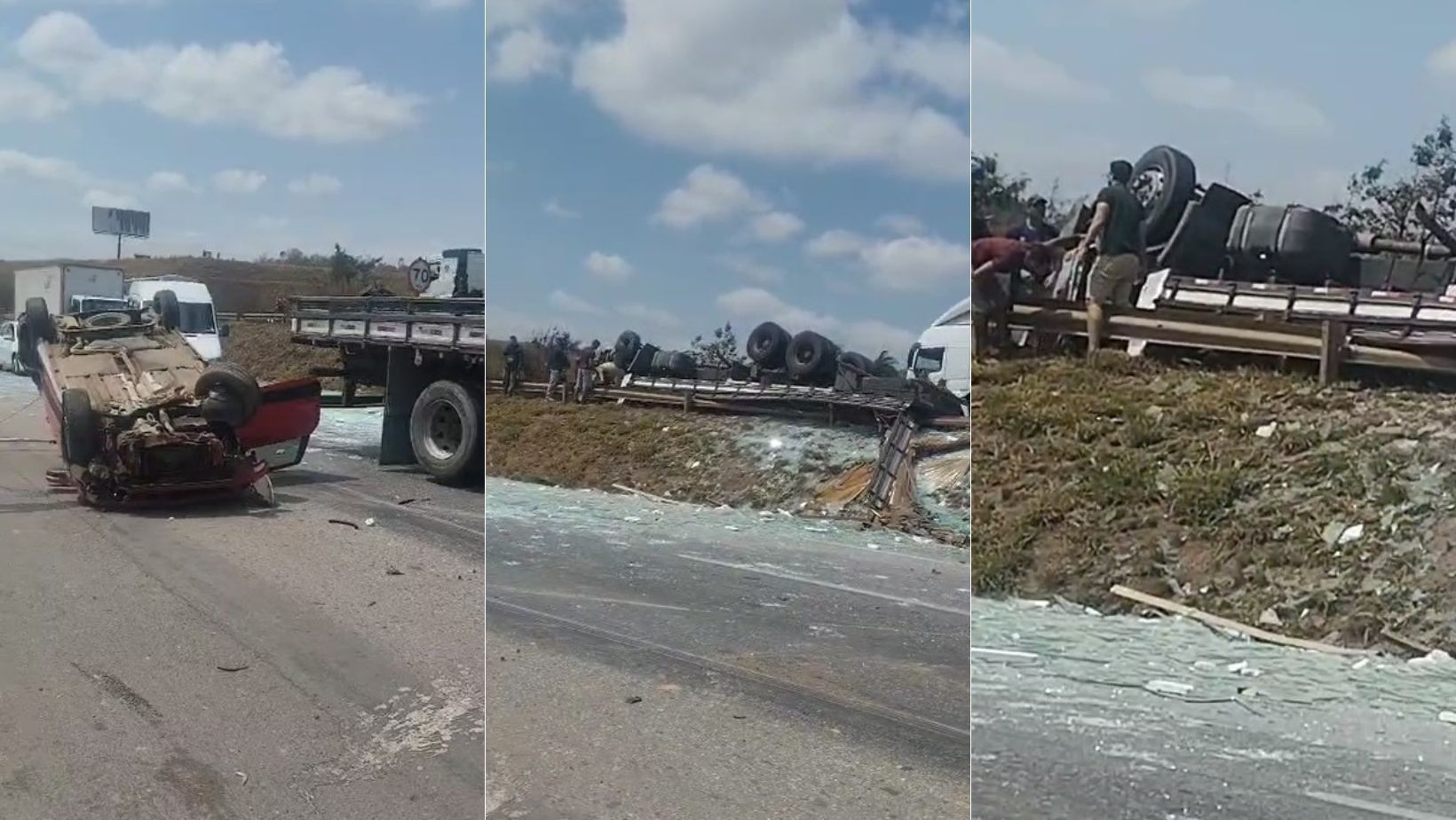 BR-040: morre motorista de caminhão que capotou em acidente na Grande BH