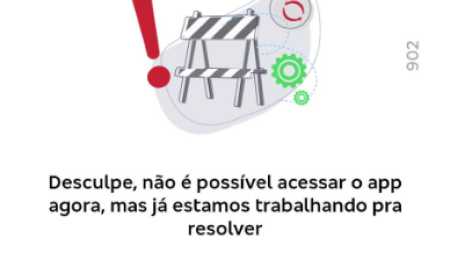 Aplicativo mostra aviso de instabilidade
